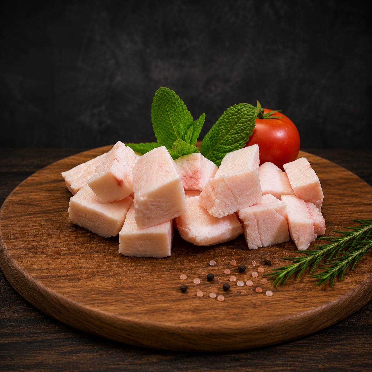 Fresh lamb fat cubes